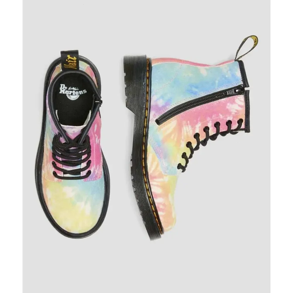 Dr. Marten’s Multi Color Tie Dye Side Zipper Lace Up Girls’ Combat Boots Size 6
